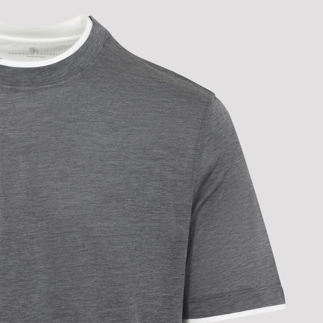 Brunello Cucinelli Short-Sleeved Crew Neck T-Shirt With Contrast Trim