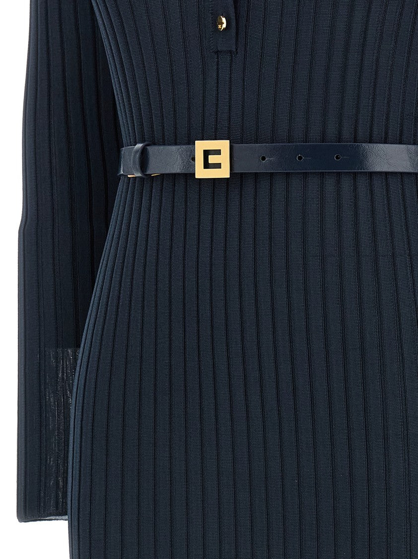 Elisabetta Franchi Ribbed Polo Dress