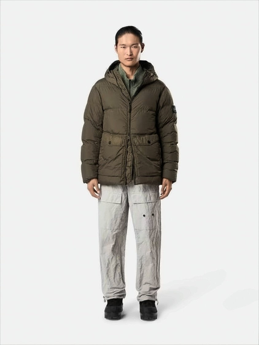 Stone Island Quilted Casual Jacket With Hood