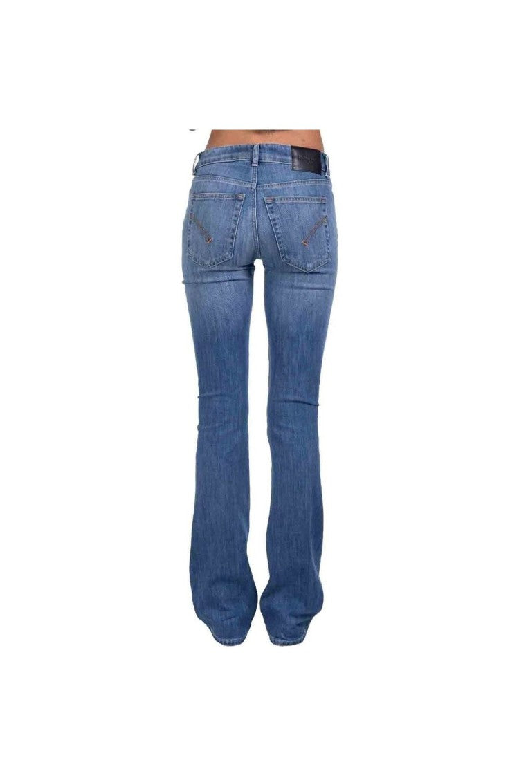 Dondup Blue Cotton-Blend Straight-Leg Jeans