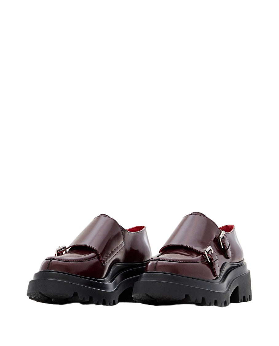 Plan C Buckled Leather Loafers With Chunky Rubber Sole