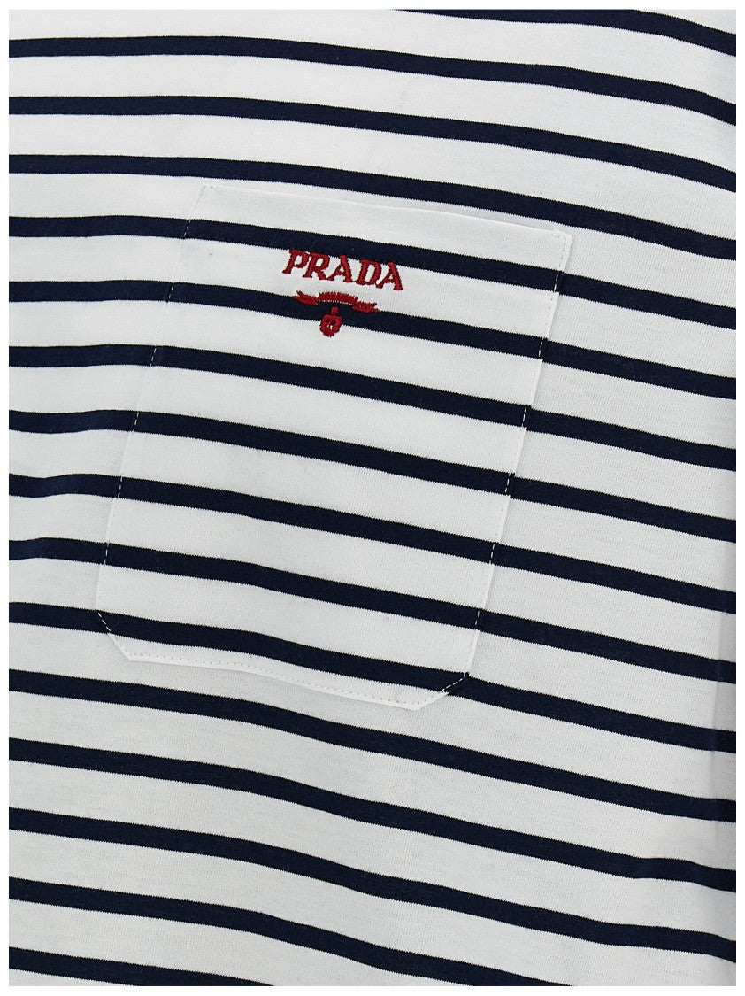 Prada Logo Embroidery T-Shirt