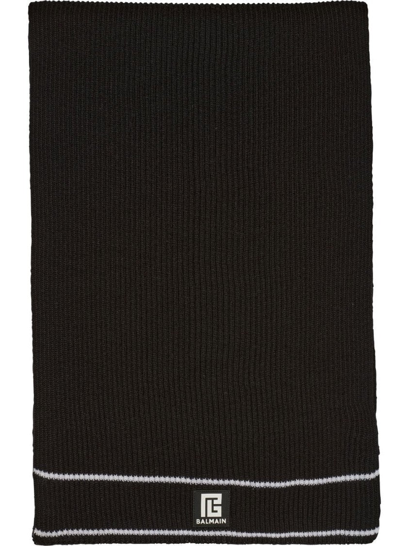 Balmain Wool&Silicon Patch Scarf