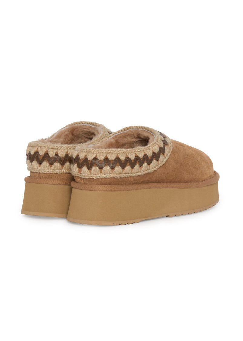 Mou Hand-Crochet Sheepskin Sandals