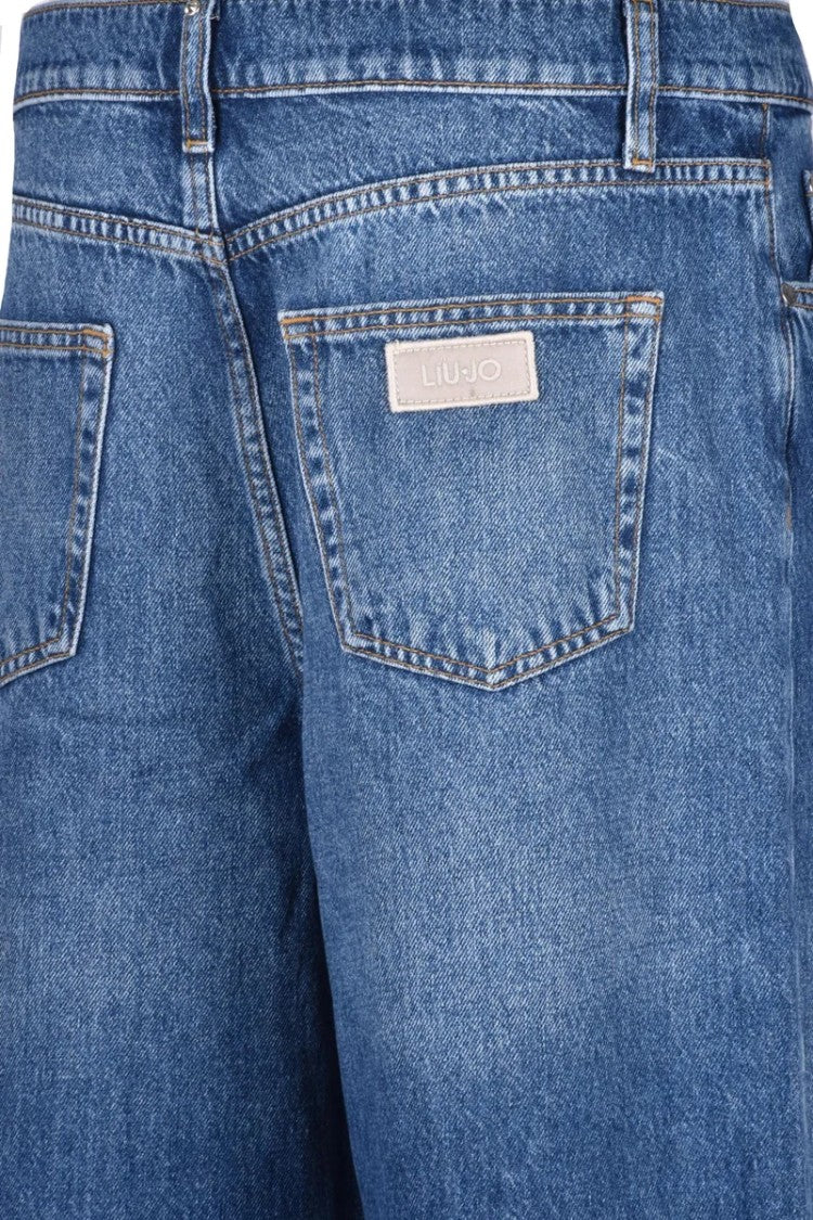 Liu Jo Blue Campus Baggy Cotton Women Jeans