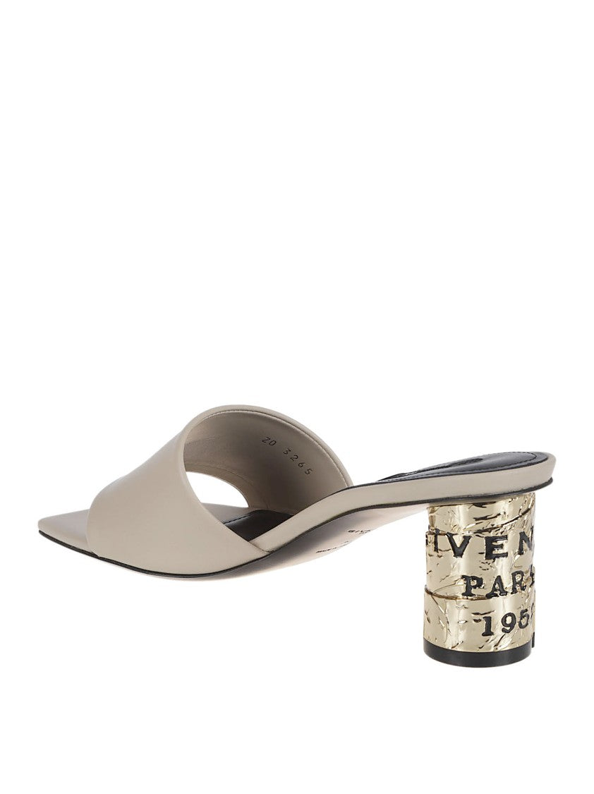 Givenchy Beige Leather Tape Mules
