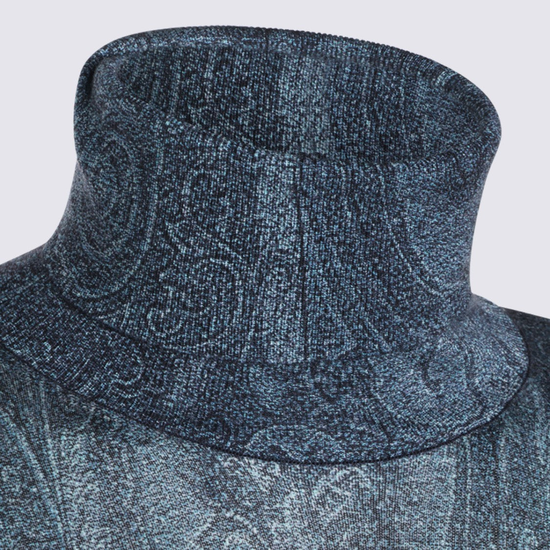 Etro Paisley Pattern Turtleneck Sweater With Ribbed Cuffs
