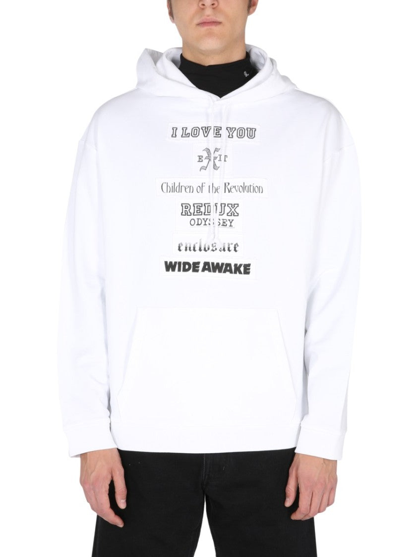 Raf Simons Graphic Print Hoodie With Drawstring
