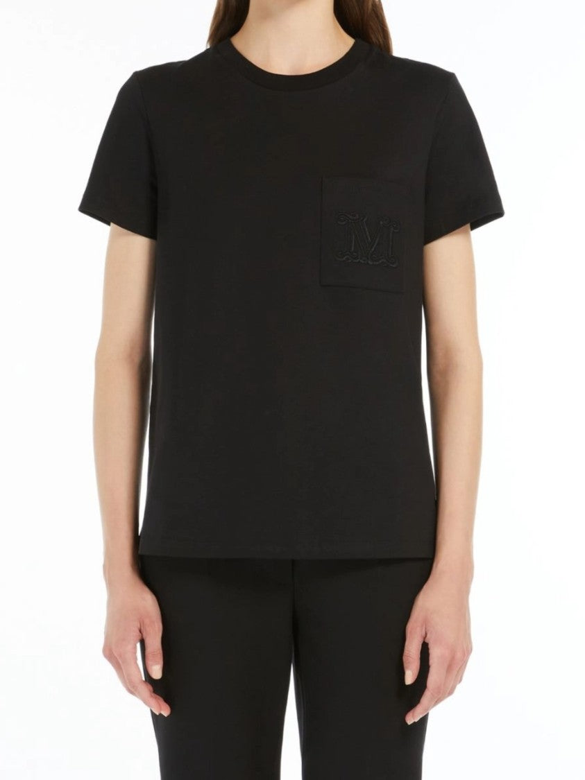 Max Mara Papaia Cotton Minimalist Chest Pocket T-Shirt