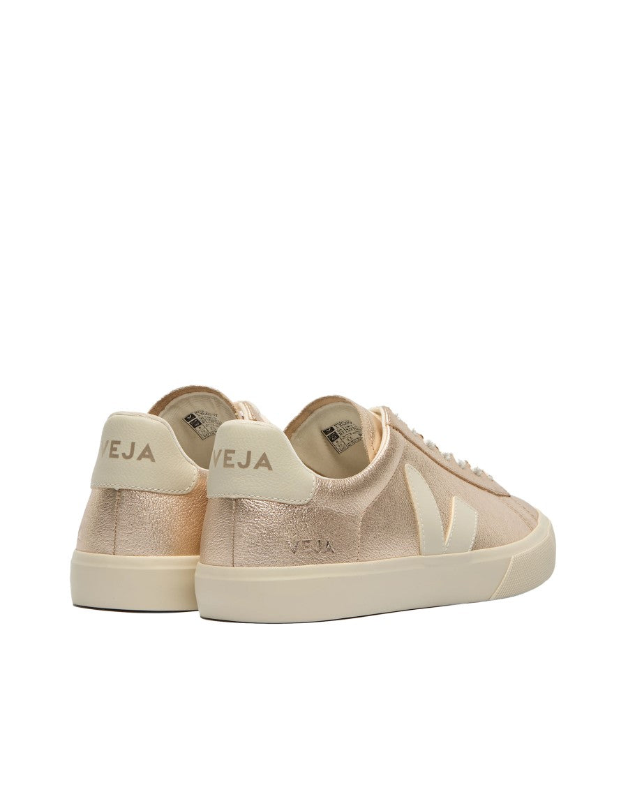 Veja Metallic Leather Low-Top Sneakers With Organic Accents