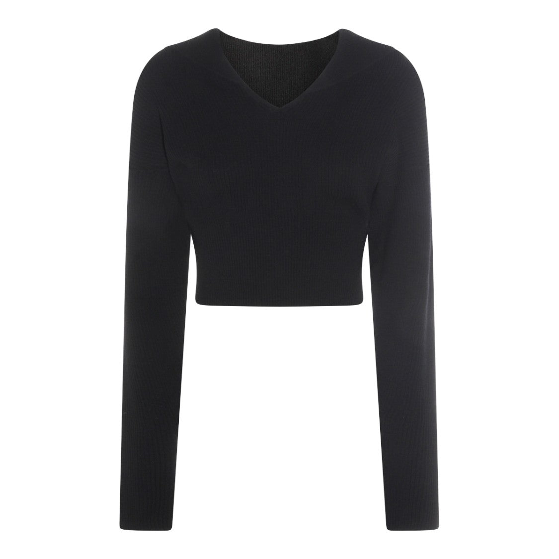 Rick Owens Black Wool Cropped Sweater