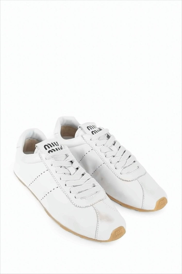 Miu Miu Nappa Leather Sneakers With Discreet Logo