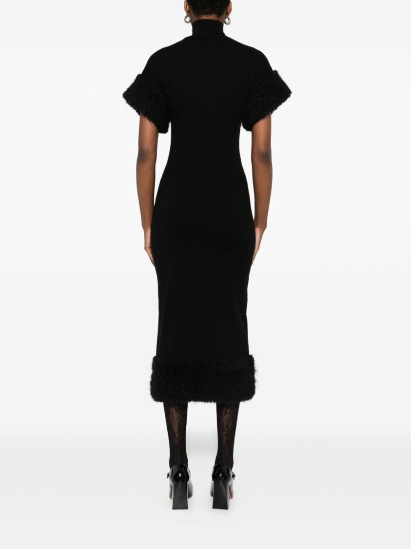 Moschino Black Wool Blend Midi Dress