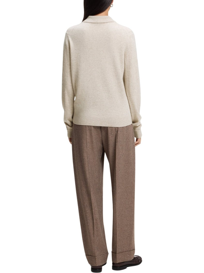 Boss Cashmere Polo Buttoned Placket Sweater