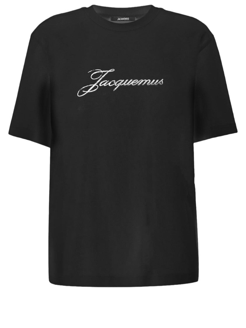 Jacquemus Crew Neck Cotton T-Shirt With Logo Detail