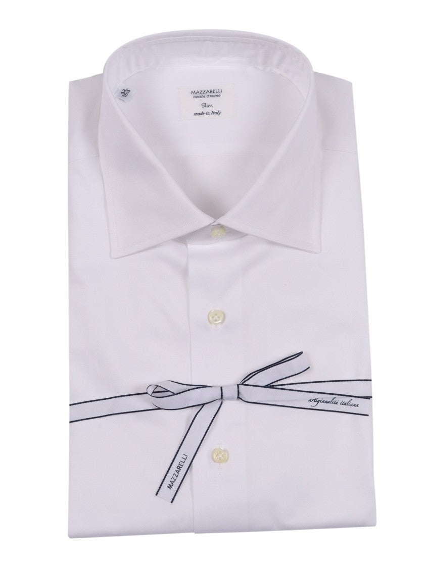 Mazzarelli Camicie Slim-Fit White Cotton Shirt