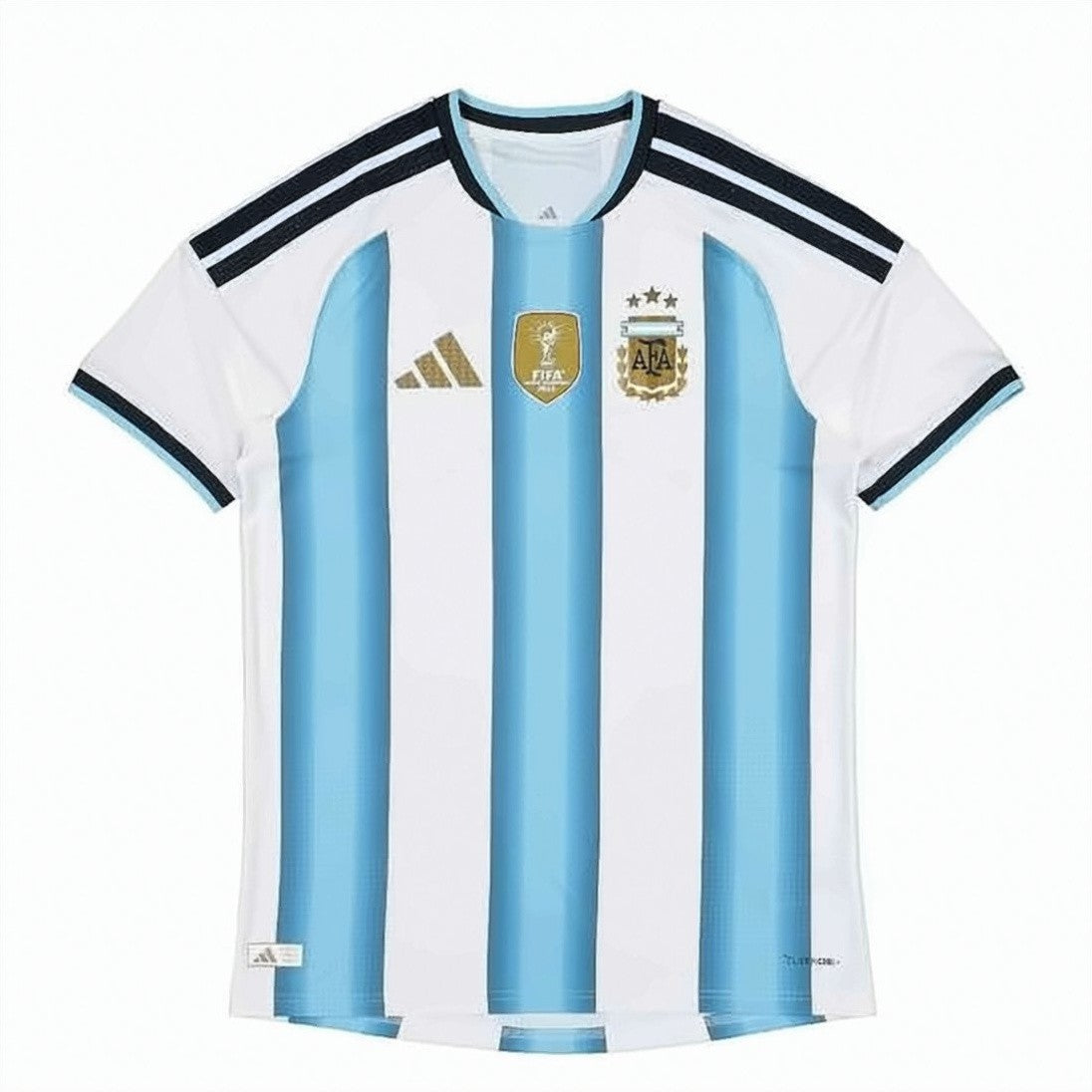 Adidas Vertical Striped Activewear Tee With Black Trim