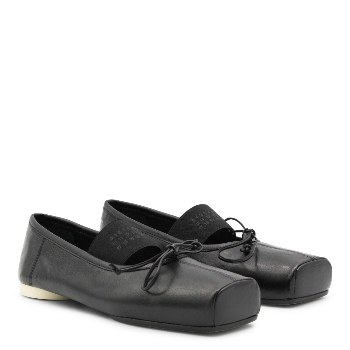 Mm6 By Maison Margiela Black Leather Flats