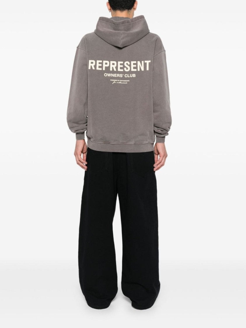 Represent Taupe Grey Cotton Hoodie