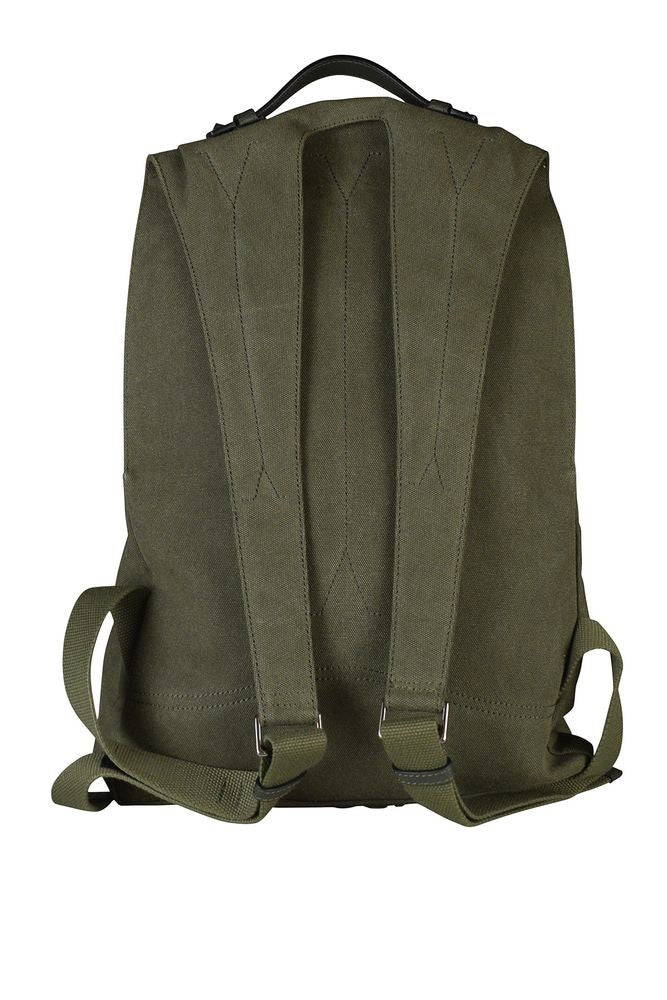 Valentino Garavani Structured Kaki Backpack With Rockstud Accents