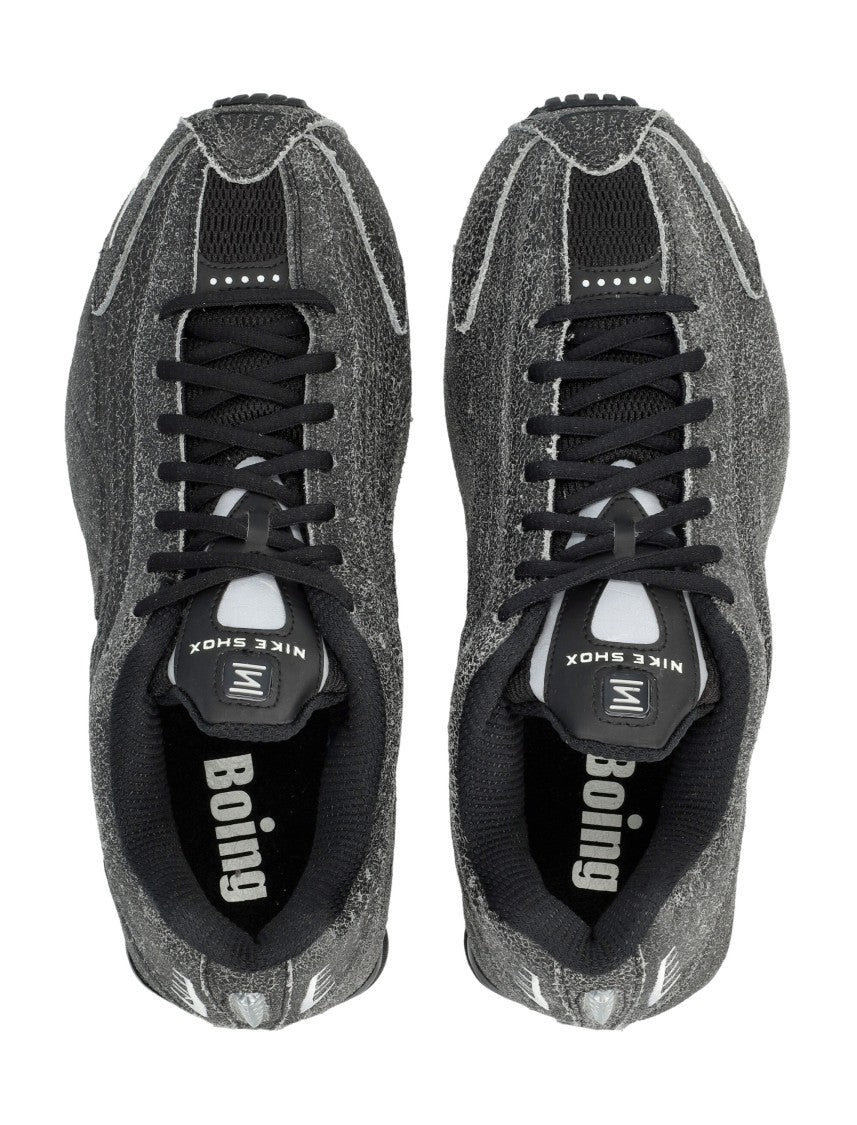 Nike Shox R4 Distressed Leather Sneakers