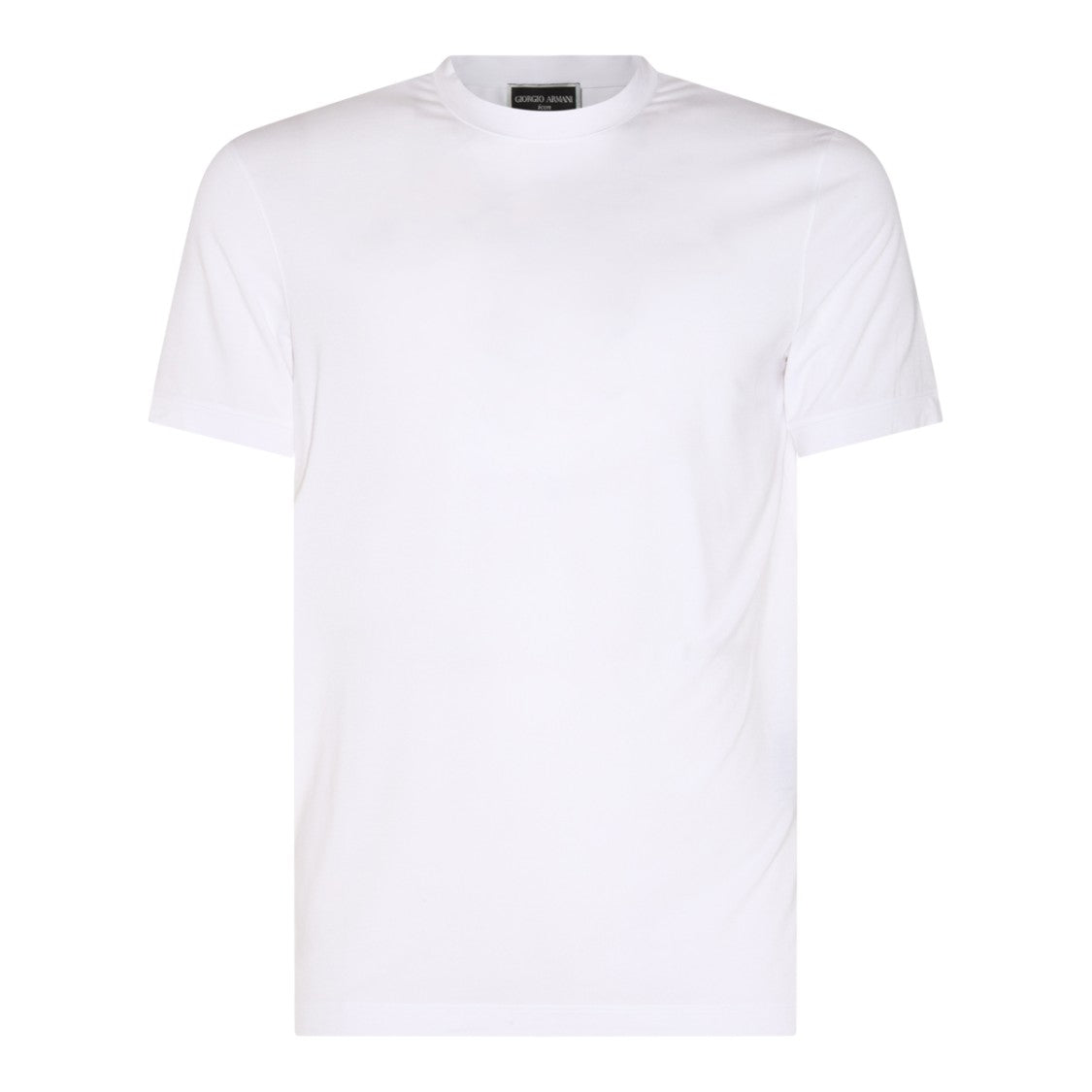 Giorgio Armani Viscose Blend White T-Shirt With Embroidered Logo