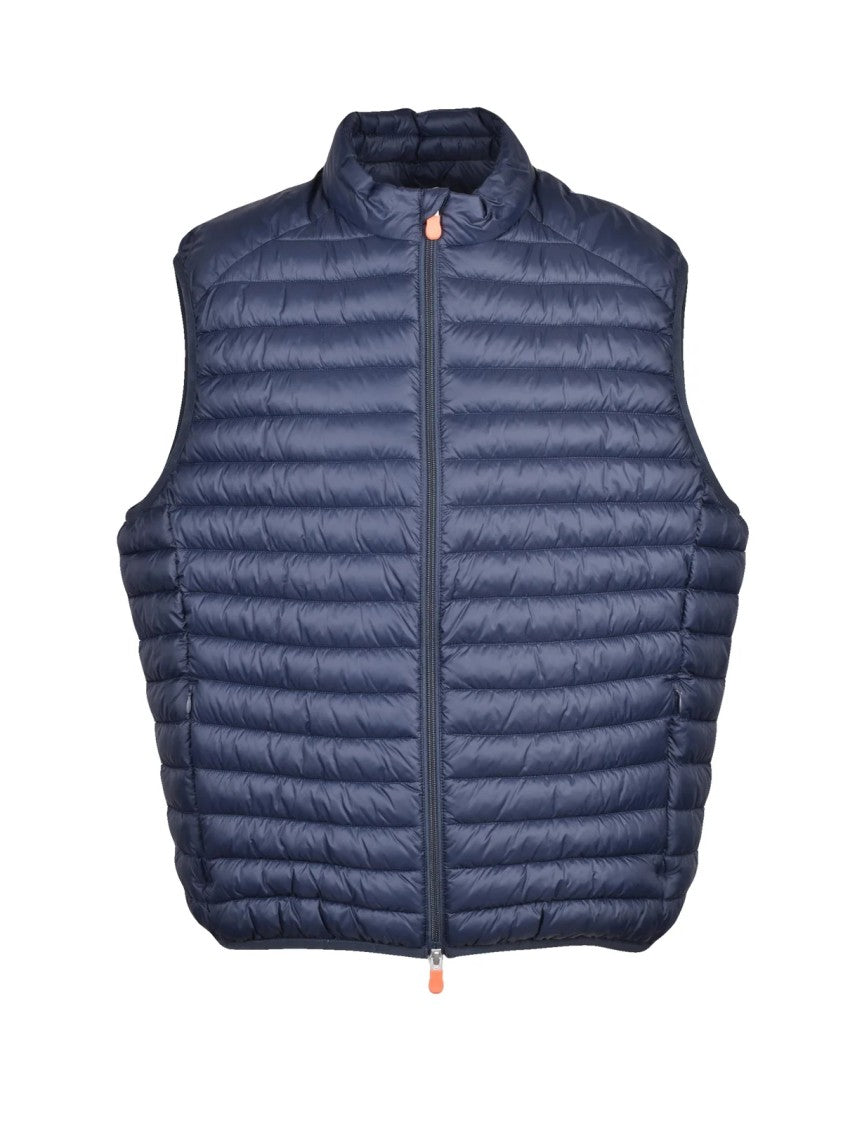 Save The Duck Blue Quilted Lightweight Nylon Zip Vest