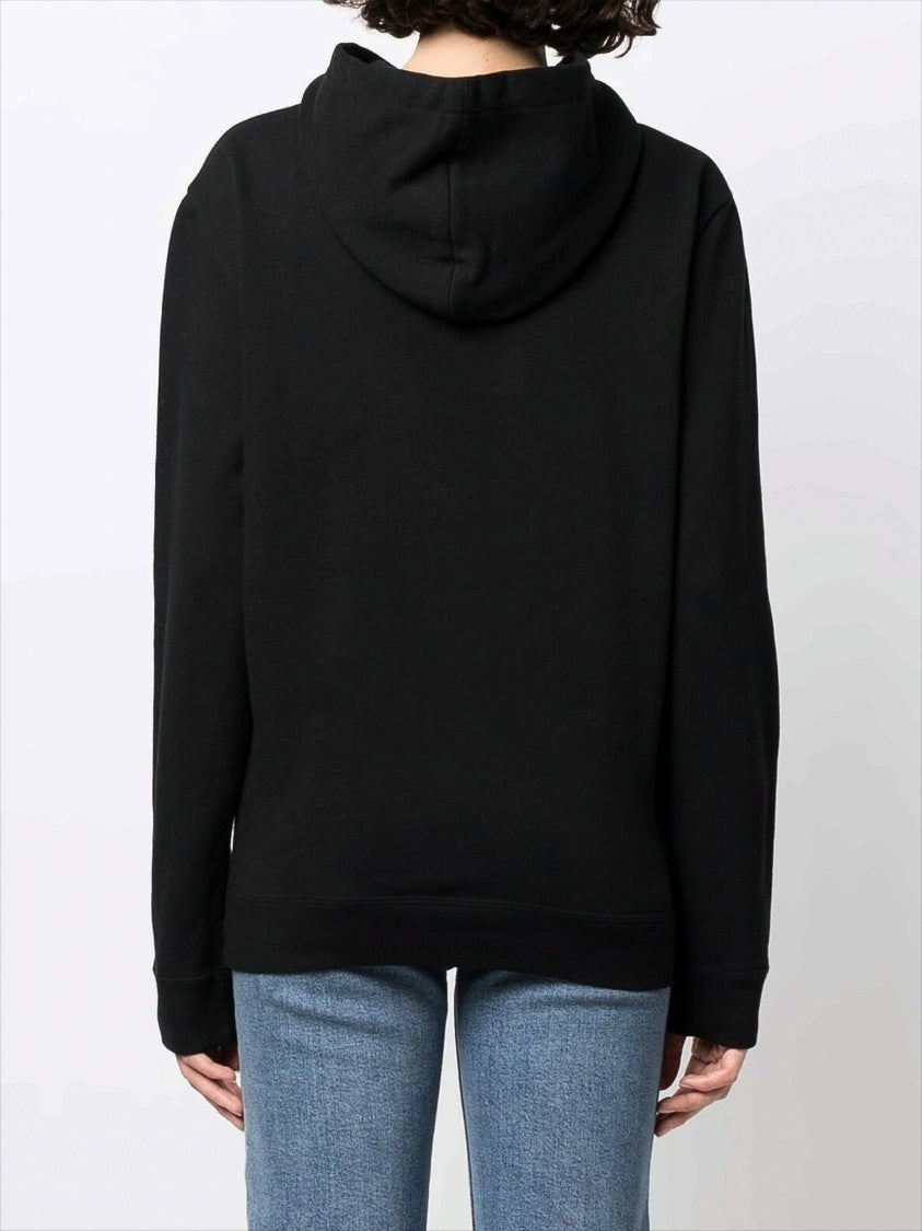 Saint Laurent Classic Black Hoodie With Embroidered Logo