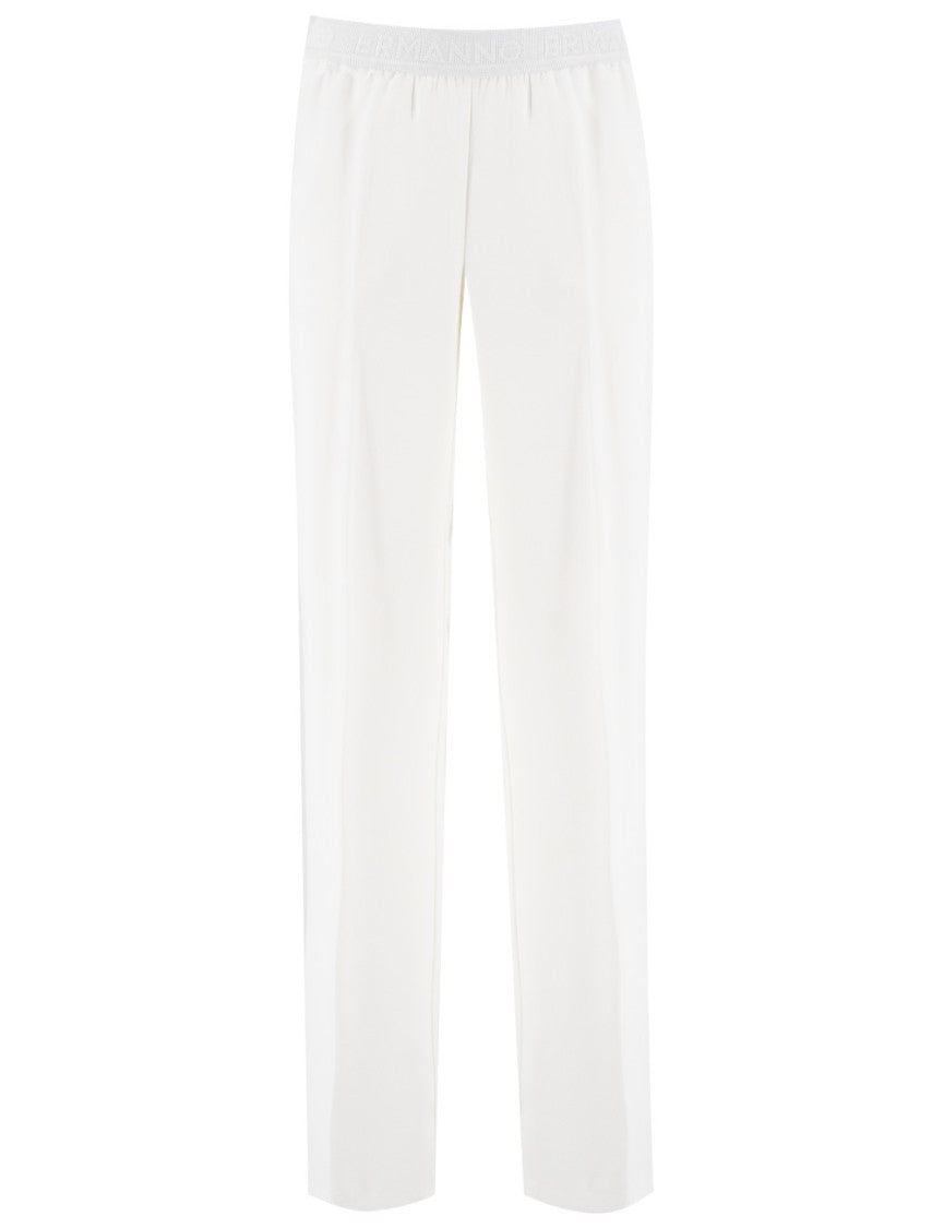 Ermanno Firenze White Straight-Leg Trousers