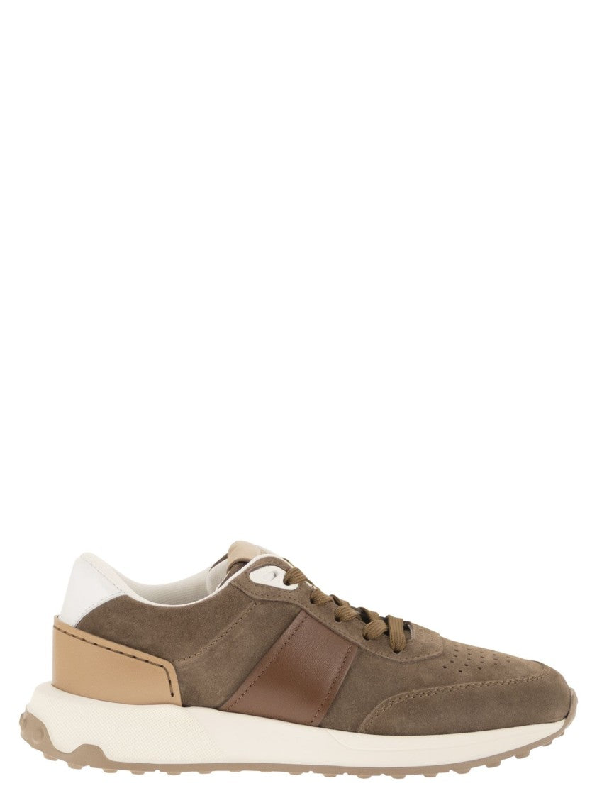 Tod's Suede Upper Sneakers With Smooth Leather Inserts