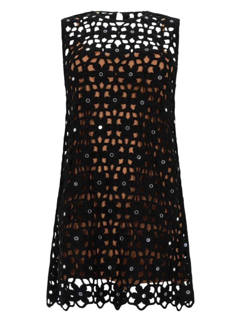 Michael Michael Kors Semi Sheer Crochet Floral Dress