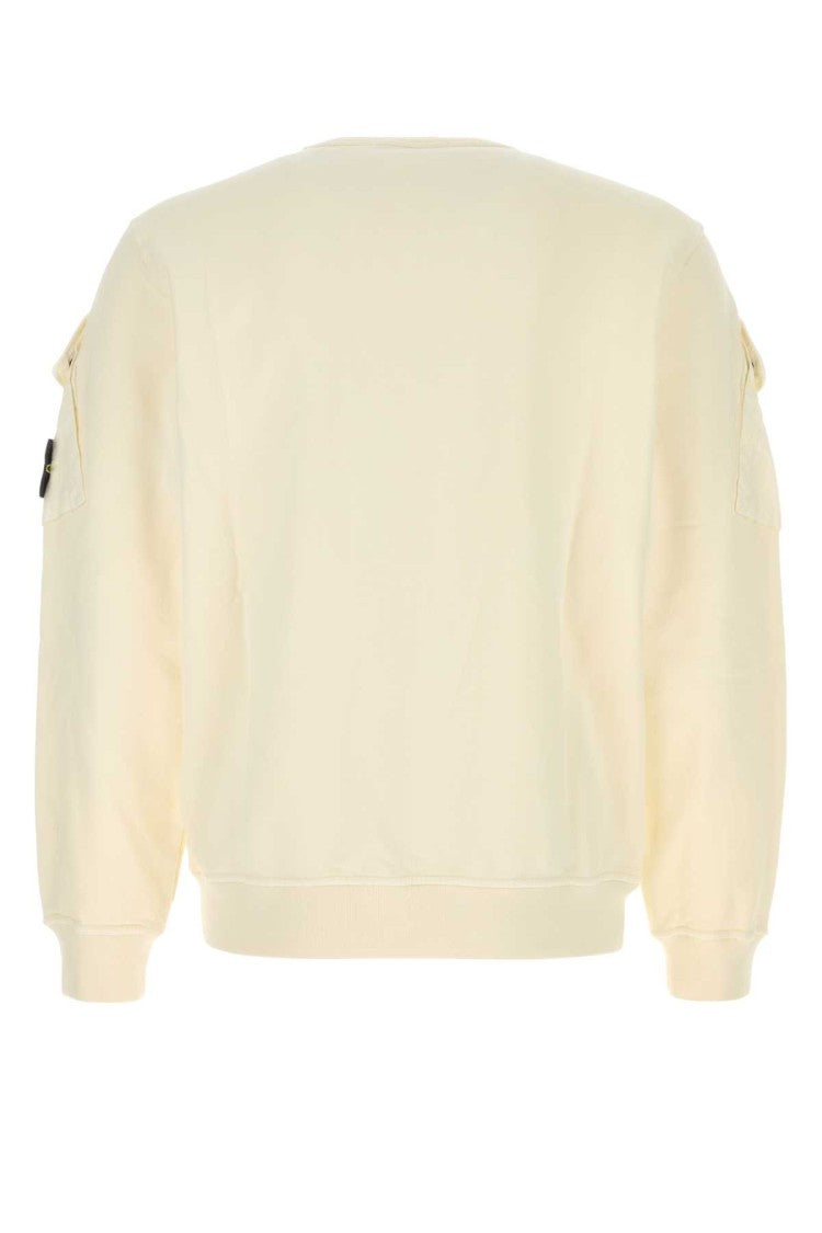 Stone Island Ivory Cotton Sweatshirt