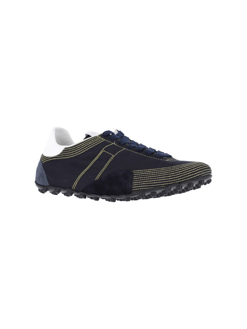 Maison Margiela Navy Cotton Suede Sprinters Sneakers
