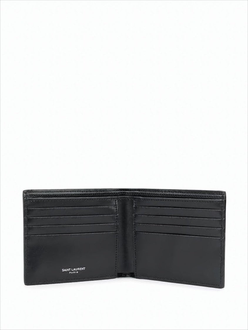 Saint Laurent Bifold Wallet In Smooth Calf Leather