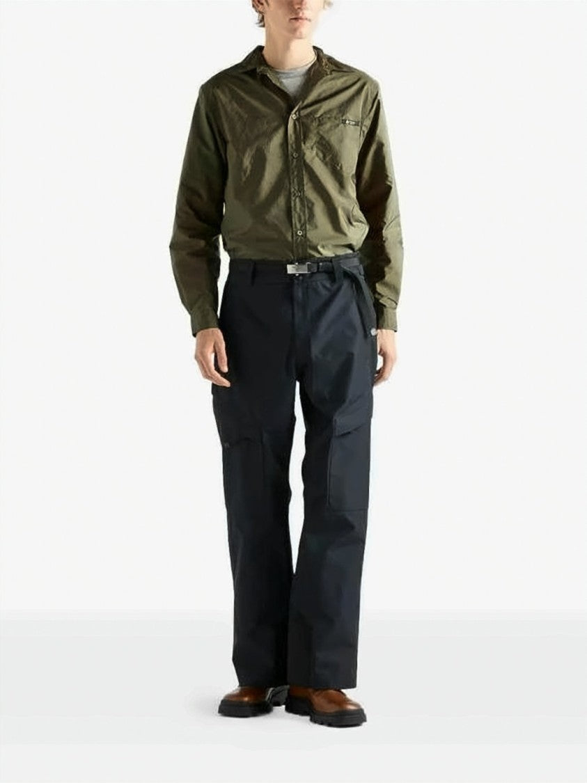 Prada Long-Sleeve Shirt With Classic Collar And Elastic Cuffs