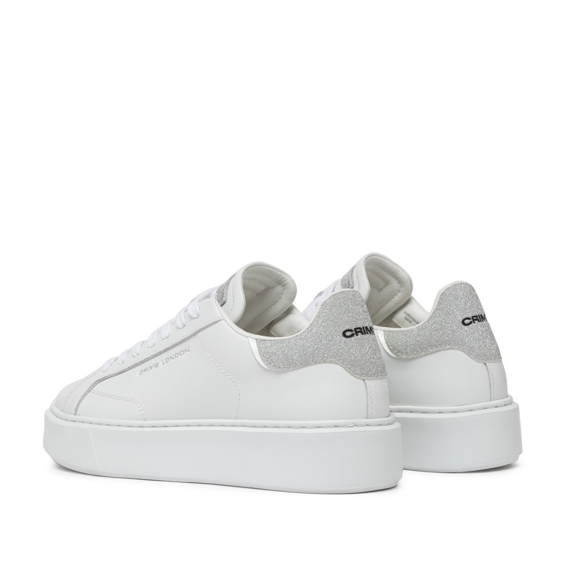 Crime London White Leather Sneakers