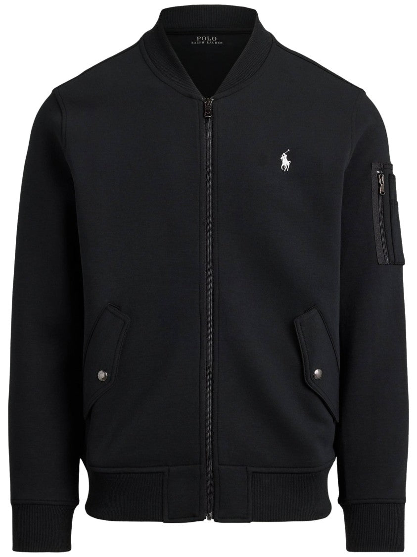 Polo Ralph Lauren Black Full-Zip Sleeve Pocket Sweatshirt