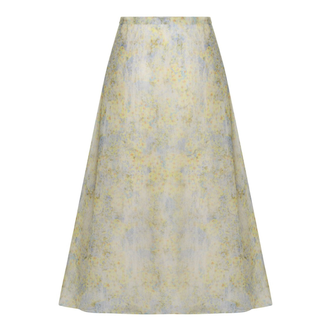 Alberta Ferretti A-Line Midi Skirt With Watercolor Floral Pattern
