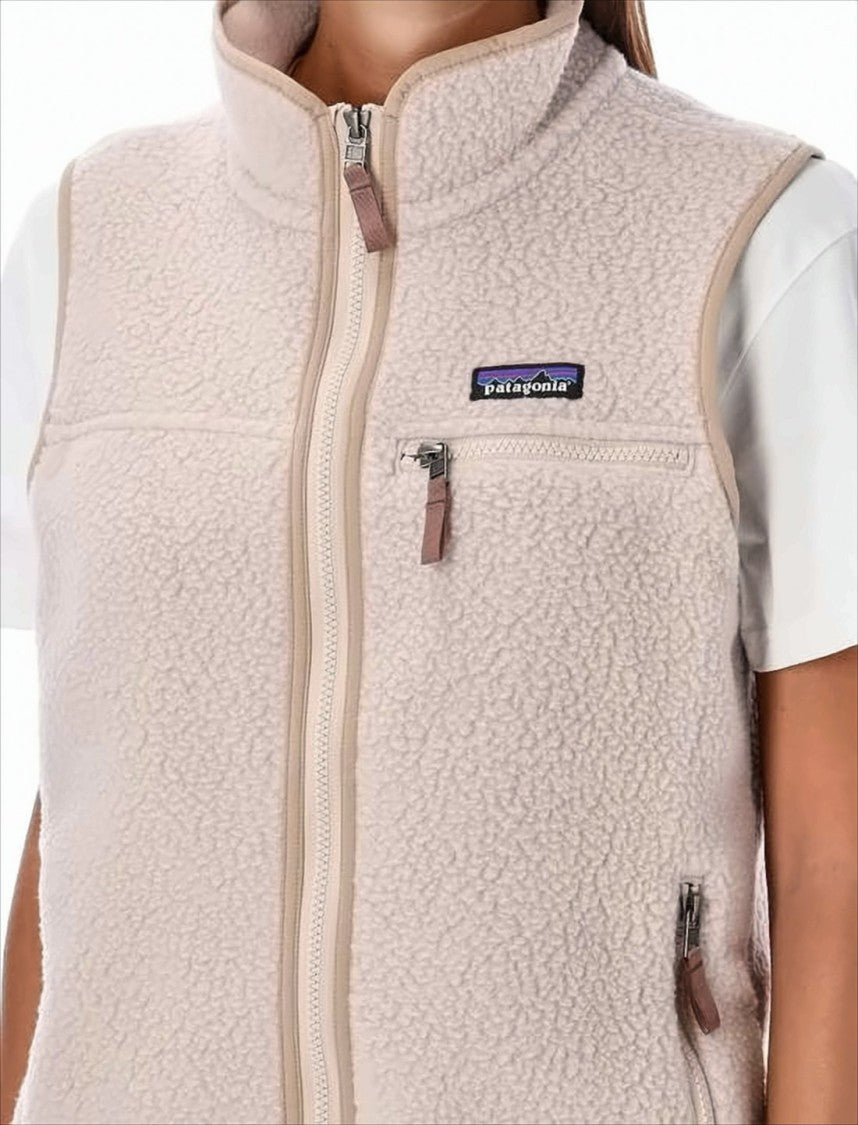 Patagonia Textured Recycled Polyester Fleece Vest With High Collar