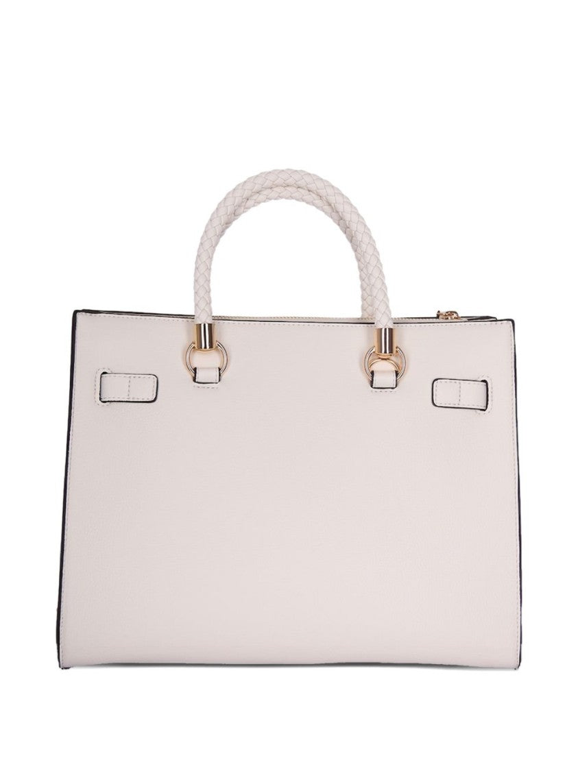 Liu Jo Structured Beige Handbag With Braided Handles