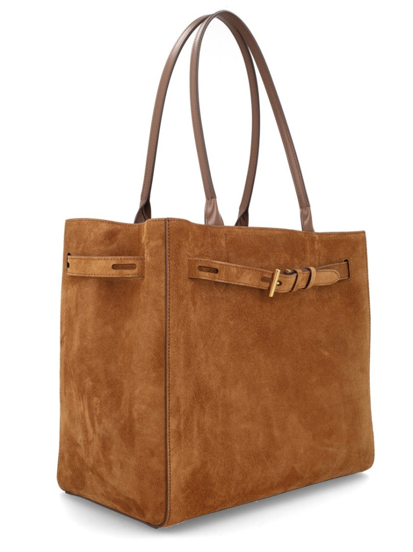 Tom Ford Suede Leather Belt Detail Tote Bag