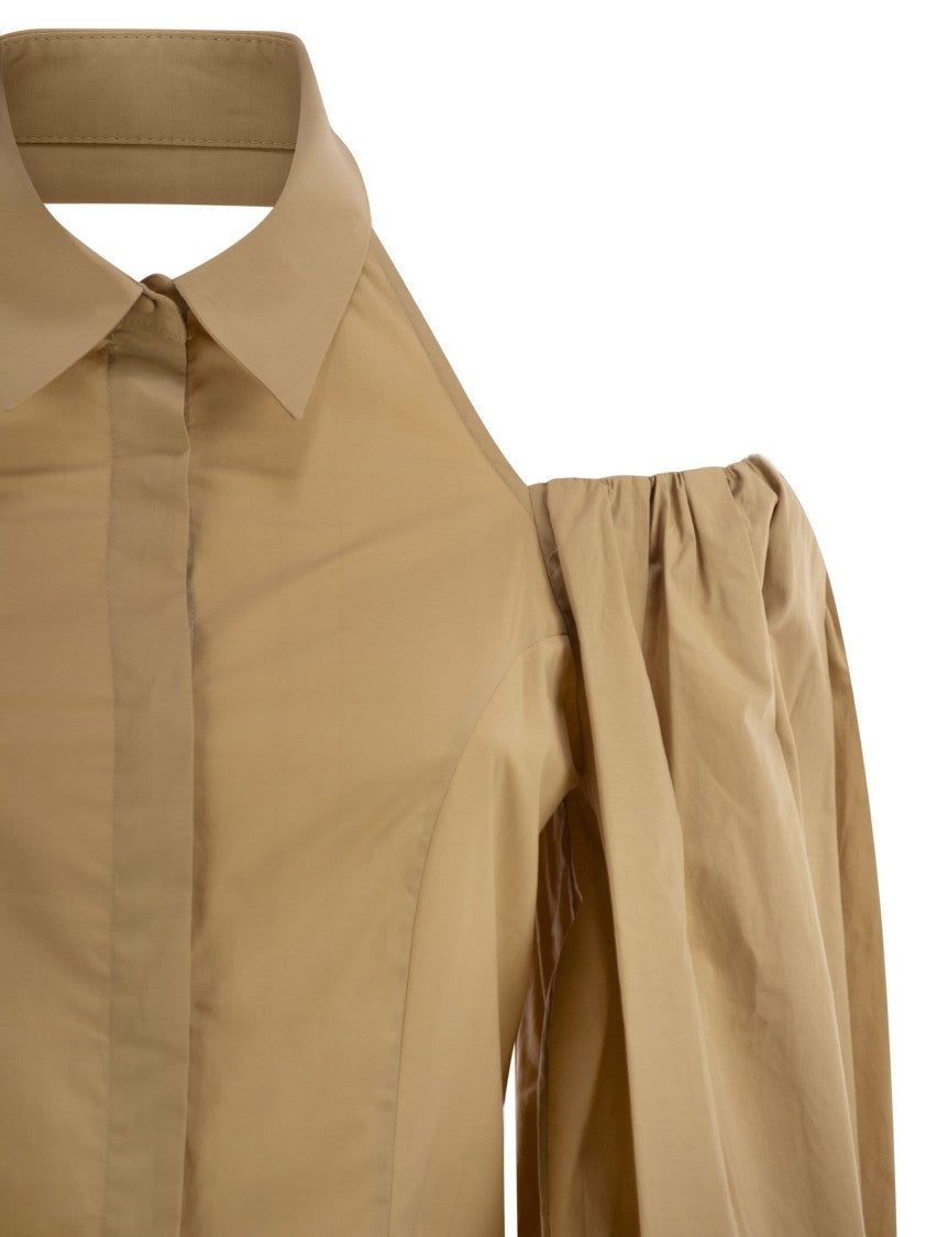 Mvp Wardrobe Cotton Shirt With Balloon Sleeves