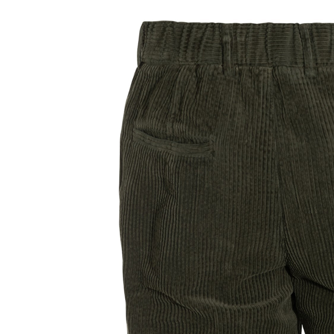 04651/A Trip In A Bag Relaxed Fit Green Corduroy Trousers With Tapered Leg
