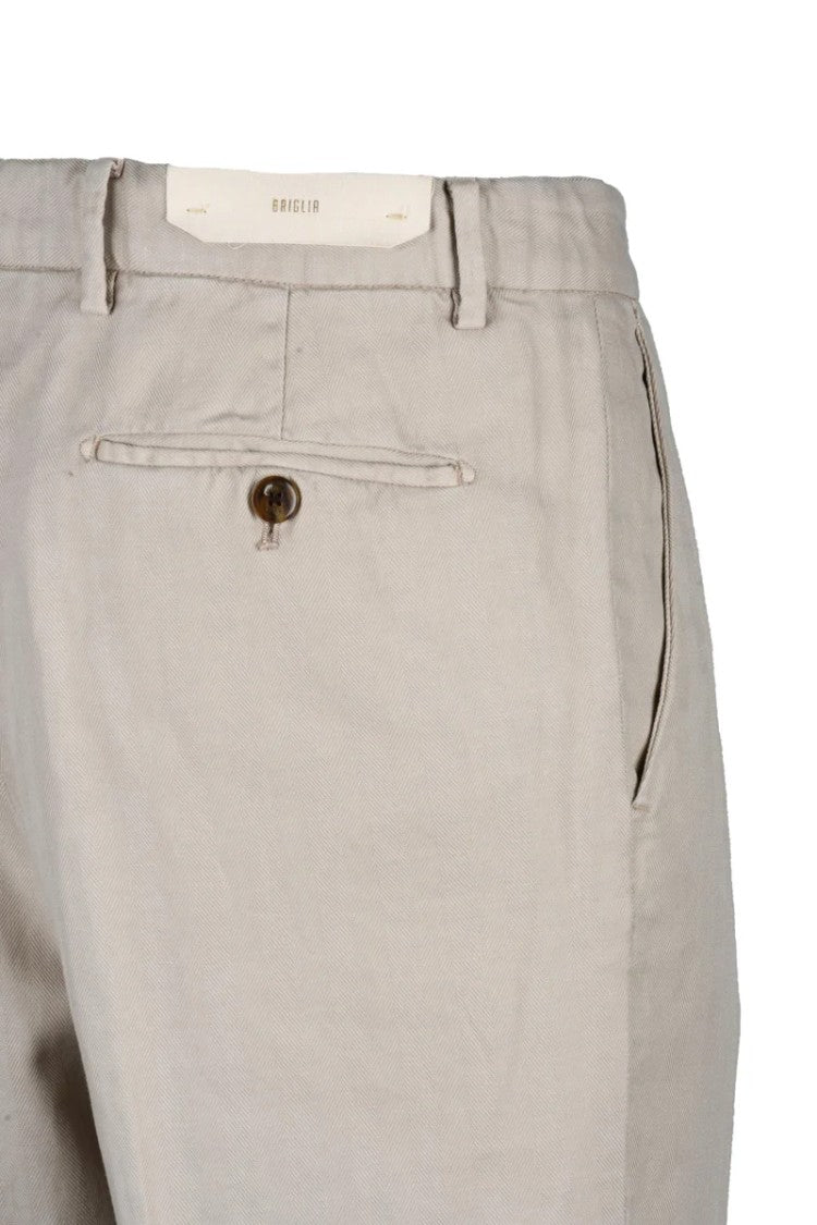 Briglia 1949 Cotton Linen Stretch Trousers - Beige