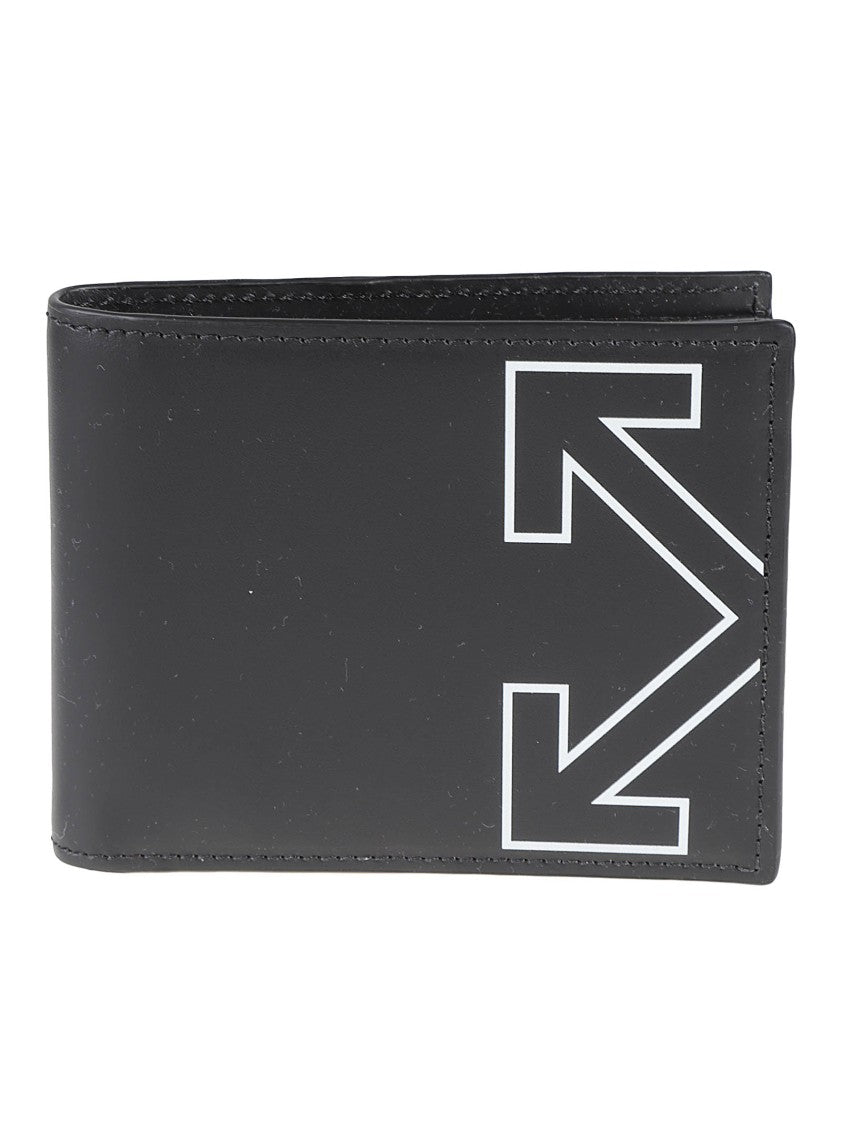Off-White Bifold Wallet With Bold Arrow Graphic