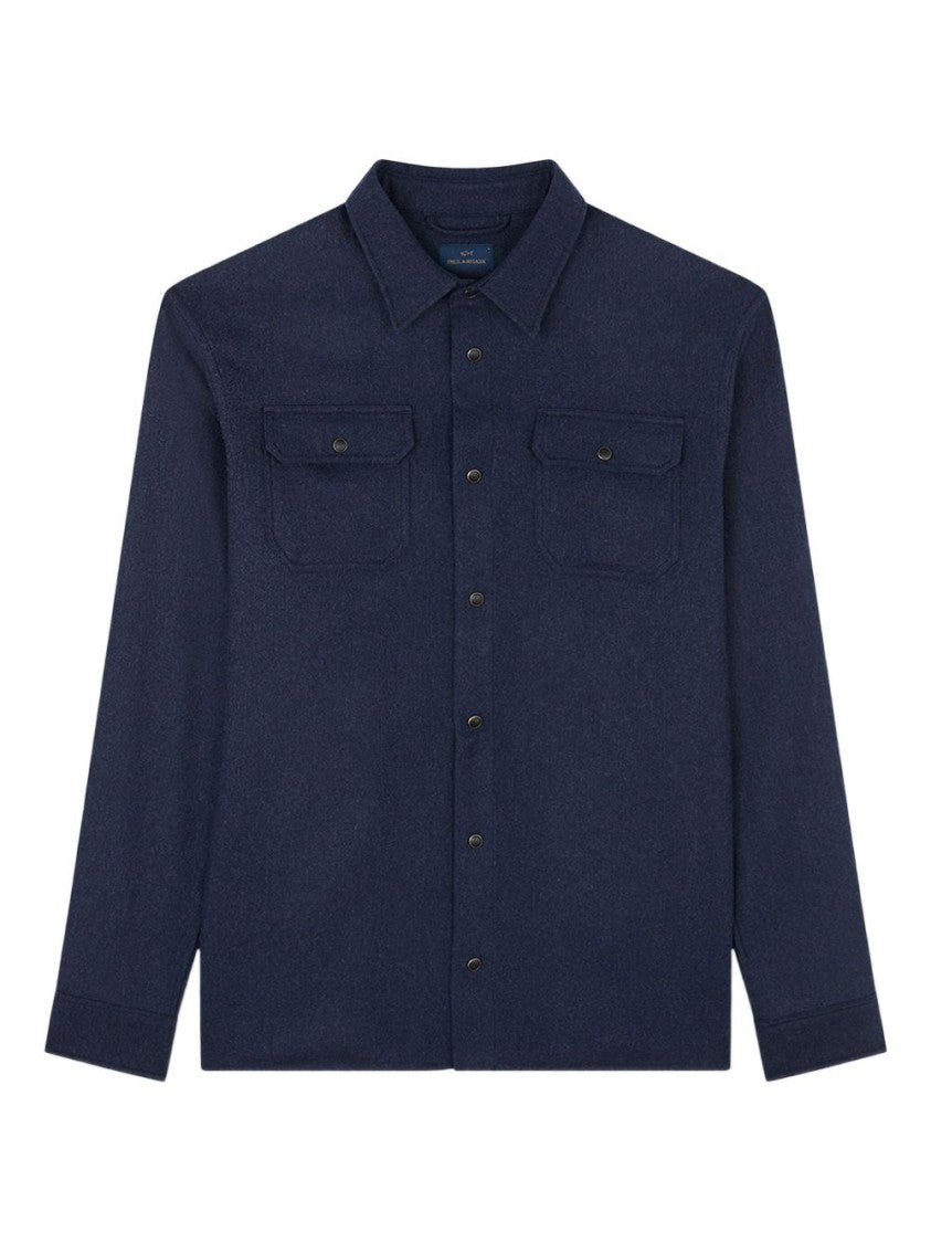 Paul & Shark Navy Wool Blend Jacket With Classic Detailing