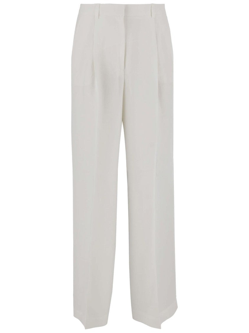 Pinko Palazzo Pants With Center Stripe And Concealed Closure