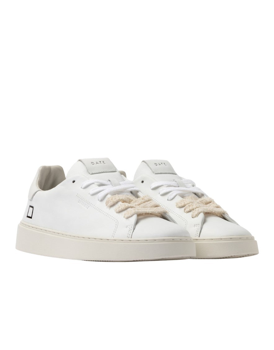 D.A.T.E White Levante Calf Leather Sneakers