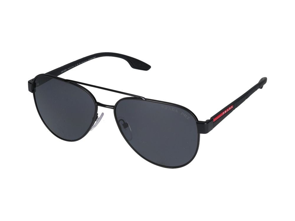 Prada Linea Rossa Red Aviator-Style Metal Sunglasses