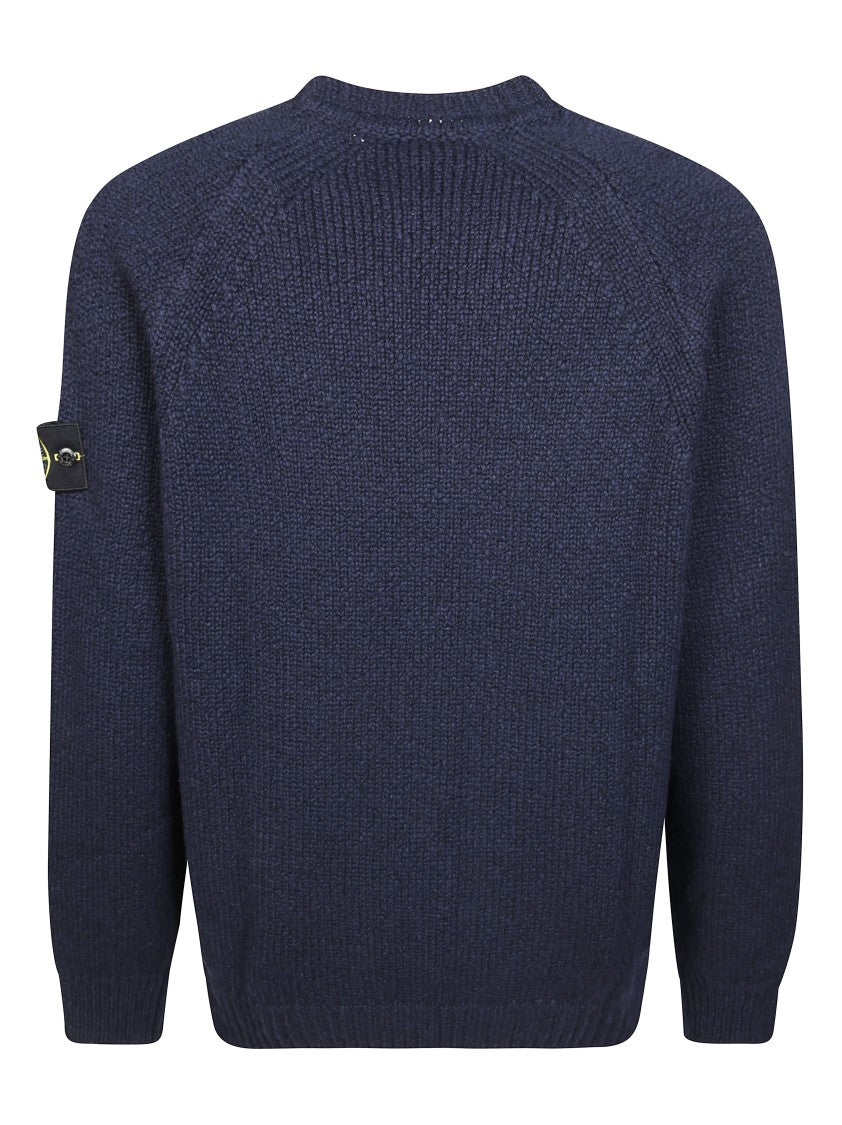 Stone Island Long-Sleeve Crew Neck Knit Top With Ribbed Texture